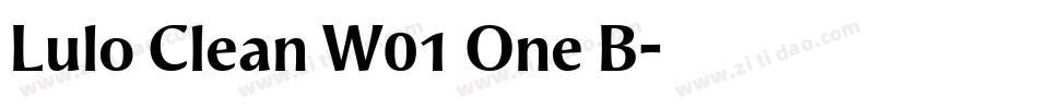 Lulo Clean W01 One B字体转换